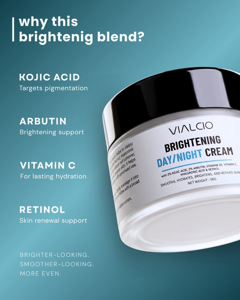 Brightening Day & Night Cream with Kojic Acid + Alpha Arbutin